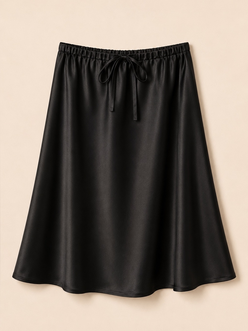 Cruise Australia Black Slip Midi Skirt Quiet Luxury Minimalist Satin Look Large